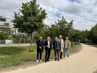 Neue Fuß und Radwege verbinden Helling Höfe direkt mit der Rheinpromenade in Kastel