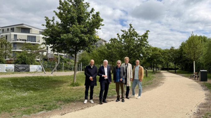 Neue Fuß und Radwege verbinden Helling Höfe direkt mit der Rheinpromenade in Kastel